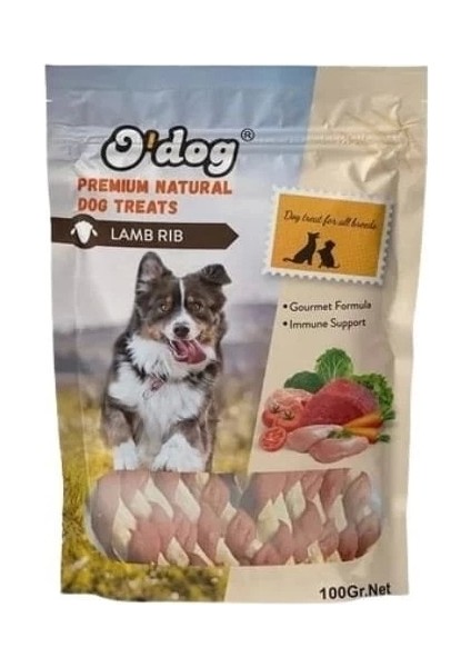 O Dog Kuzu Eti Parçacıklı Sargılı Köpek Ödül Maması 100 gr