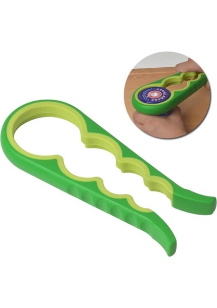 4 Fonksiyonlu Plastik -Silikon Şişe Kavanoz Kapağı Açma Aparatı
