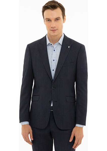 Erkek İndigo Slim Fit Ceket 50230580-VR028