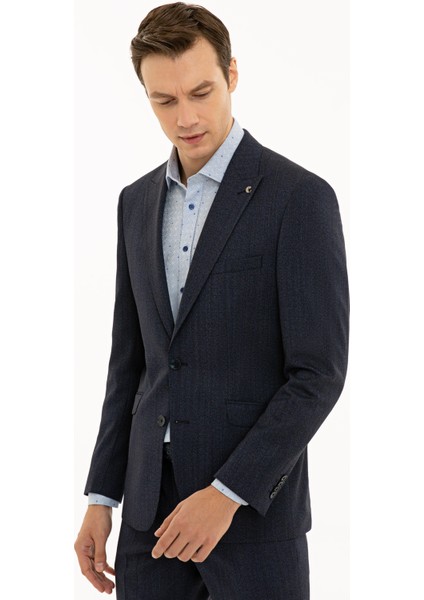 Erkek İndigo Slim Fit Ceket 50230580-VR028