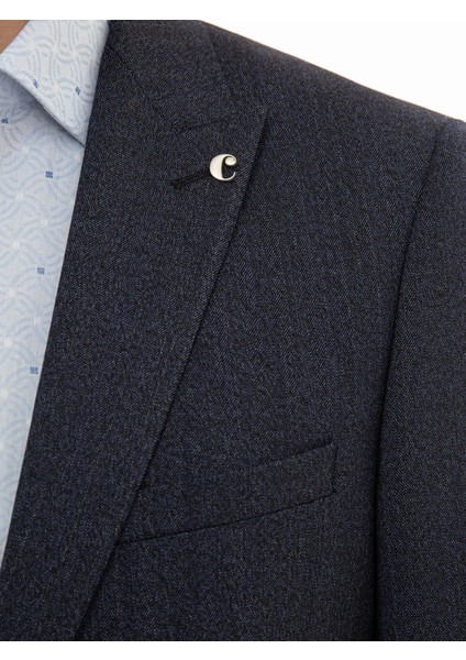 Erkek İndigo Slim Fit Ceket 50230580-VR028