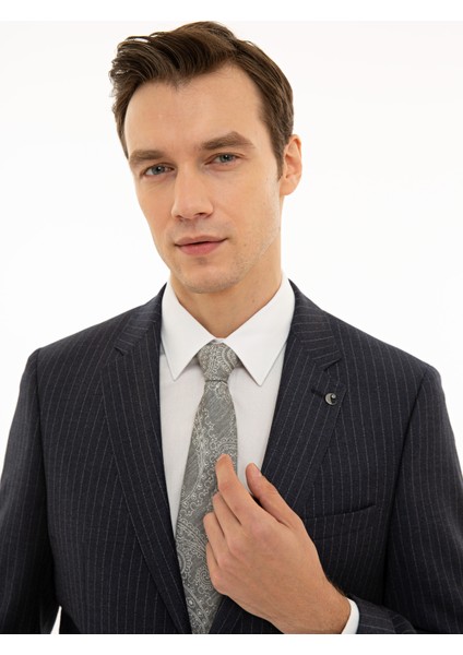 Erkek İndigo Slim Fit Yün Ceket 50230576-VR028