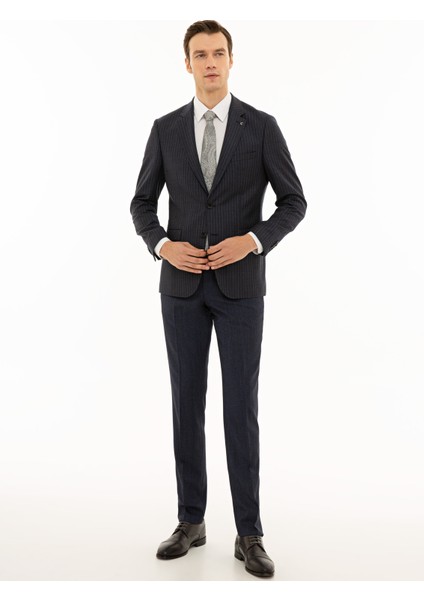 Erkek İndigo Slim Fit Yün Ceket 50230576-VR028