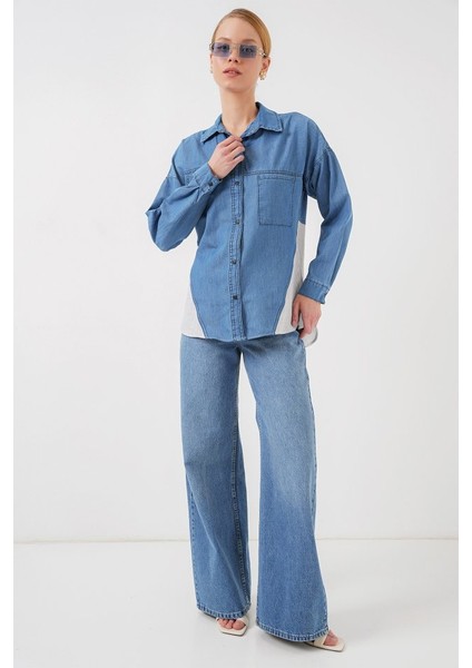 Sırt Detaylı Kot Gömlek 20305 - Mavi fiyatları
