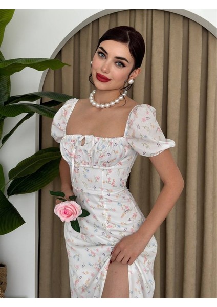 Zeze Balon Kol Elbise