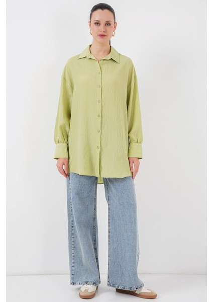 Çizgili Uzun Gömlek Tunik 5963 - E.yeşil fiyatları