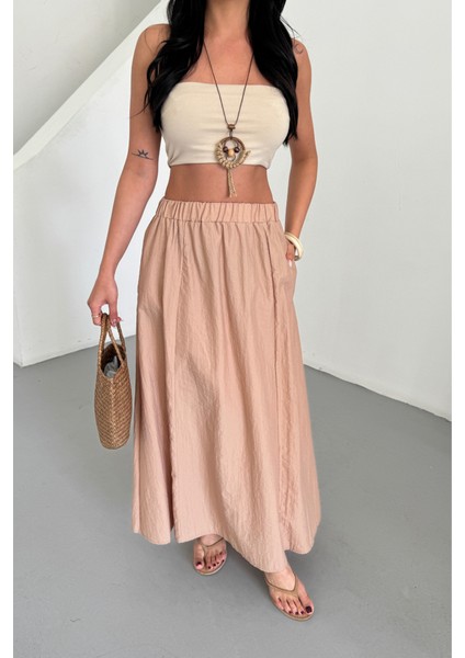 Etek Şanel Boy Soft Kumaş - Bej fiyatları