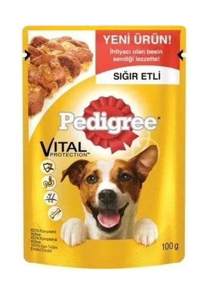 Pedigree Pouch Sığır Etli ve Tavuklu Yetişkin Konserve Köpek Maması 100 gr