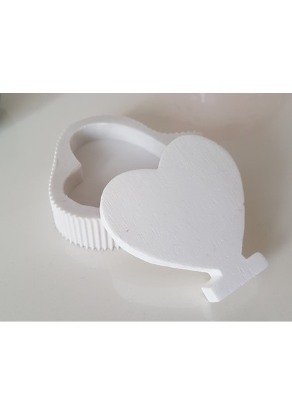 Ayakta Duran 6,5cm Kalp Silikon Kalıp K-383 Alçı Kokulu Taş Polyester Mum Kalıbı