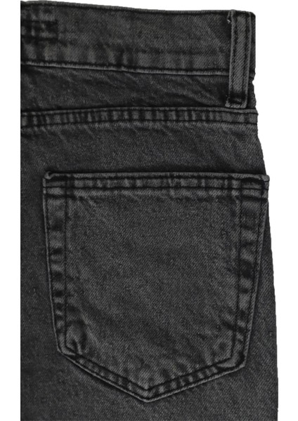 Fistan Store Kadın Gri Yüksek Bel Rahat Kesim Boru Paça Boyfriend Jean Pantolon