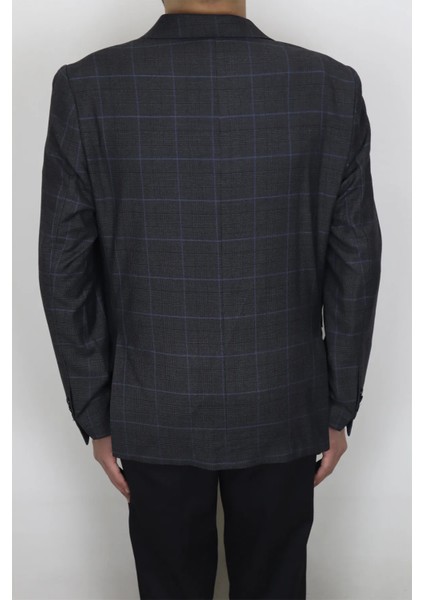 Fistan Store Erkek Kahverengi Kareli Klasik Kesim Normal Kalıp Çift Düğme Büyük Beden Blazer Ceket fırsatları