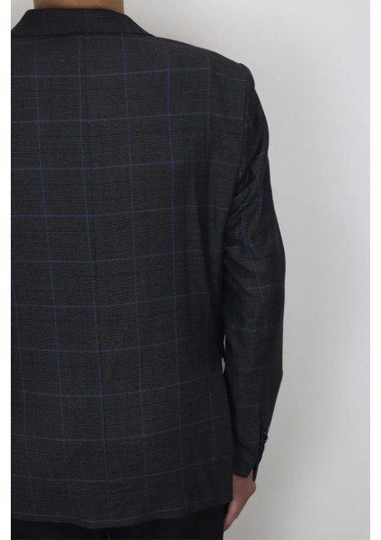Fistan Store Erkek Kahverengi Kareli Klasik Kesim Normal Kalıp Çift Düğme Büyük Beden Blazer Ceket indirimleri