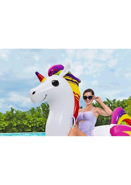 Unicorn Binici Şişme Bot - Unicorn Binici Bot -Şişme Tek Boynuzlu At-Havuz Unicorn Şişme 224X164 cm fiyatları