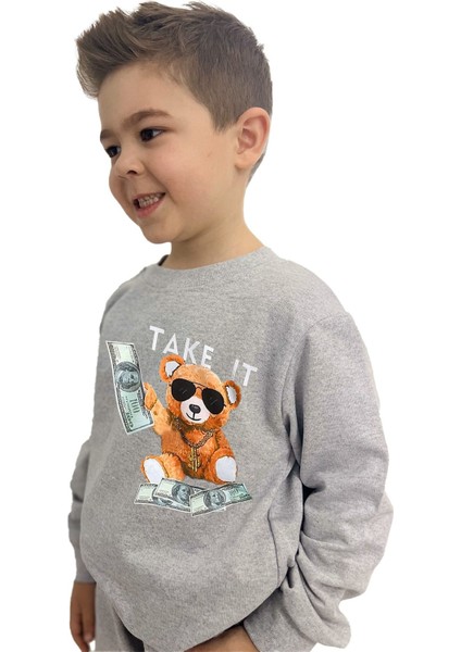 Take It Bear Baskılı Alt Üst Mevsimlik Takım - Erkek Çocuk Için şık ve rahat fırsatları