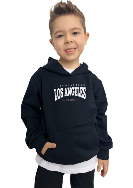 Los Angeles Baskılı Erkek Sweatshirt Tişört Eşofman Takımı – Rahat ve Şık Tasarım