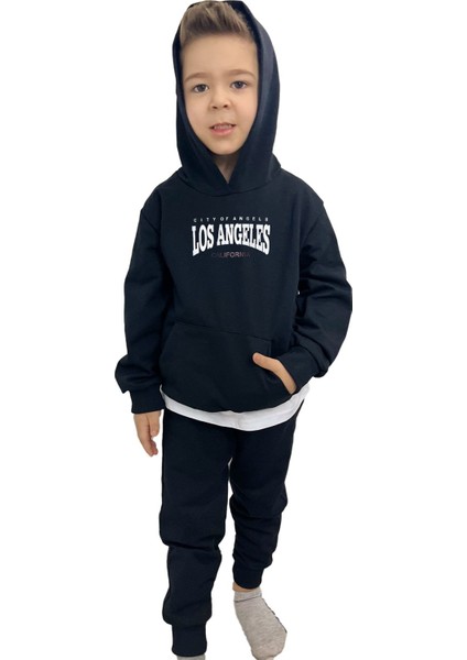 Los Angeles Baskılı Erkek Sweatshirt Tişört Eşofman Takımı – Rahat ve Şık Tasarım fırsatları