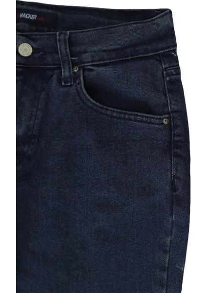 Fistan Store Kadın Lacivert Yüksek Bel Rahat Kesim Boru Paça Boyfriend Jean Pantolon modelleri