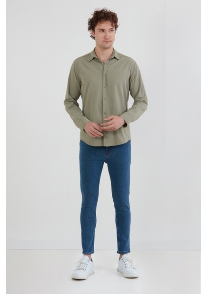 Fermuarlı Straight Jean Pantolon