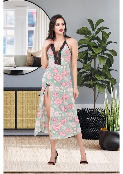 Yırtmaçlı , Relax , Şık , Günlük Yaşama Uygun Uzun Elbise - Karışık Renkli