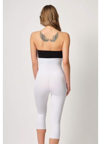 Beyaz Mı Emay 2868 Fermuarlı Kapri Tayt Lazer Korse modelleri