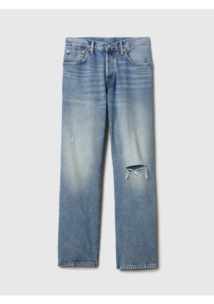 Erkek Mavi %100 Organik Pamuk '90s Loose Washwell Jean Pantolon fırsatları