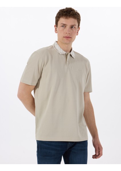 Ekru Erkek Polo T-Shirt Pe_desertcollar