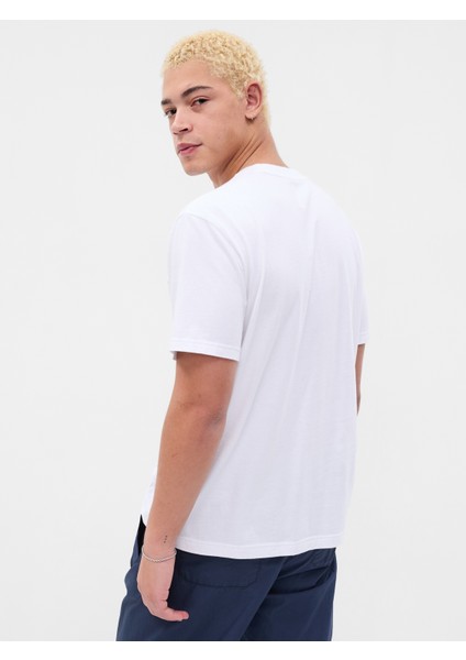 Erkek Beyaz Gap Logo T-Shirt modelleri