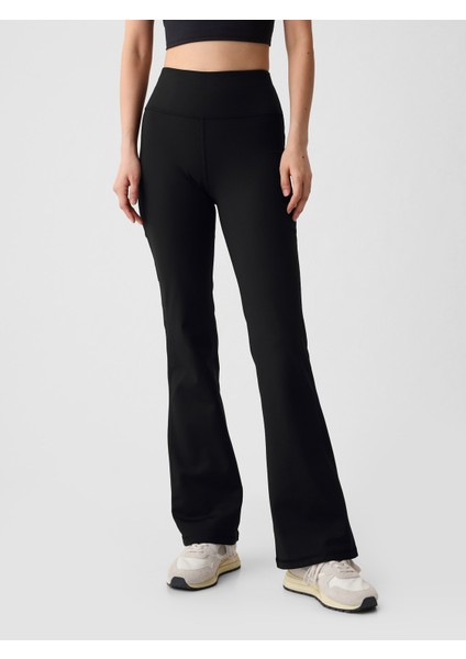 Kadın Siyah GapFit Sky Yüksek Bel Flare Legging Tayt