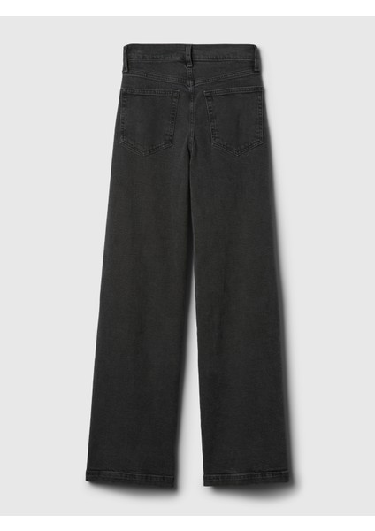 Kadın Siyah High Rise Stride Wide-Leg Jean Pantolon modelleri