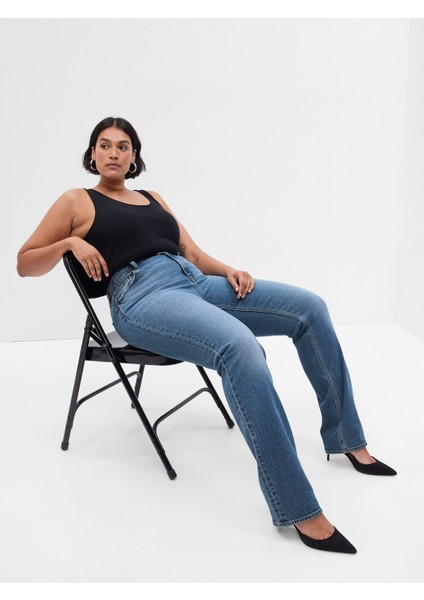 Kadın MEDIUM INDIGO 15 90s Straight Washwell™ Jean Pantolon