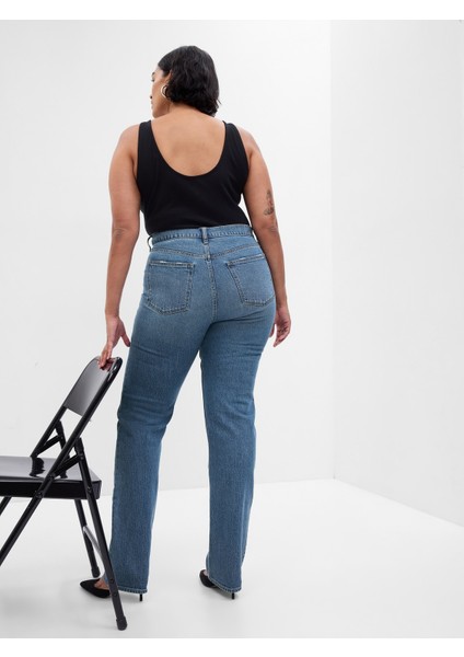 Kadın MEDIUM INDIGO 15 90s Straight Washwell™ Jean Pantolon