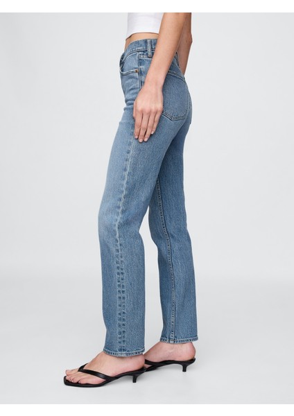 Kadın MEDIUM INDIGO 15 90s Straight Washwell™ Jean Pantolon