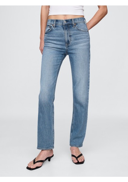 Kadın MEDIUM INDIGO 15 90s Straight Washwell™ Jean Pantolon