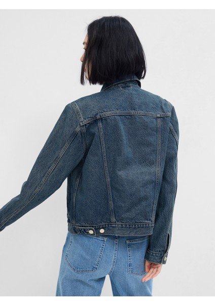Kadın Koyu Mavi Icon Denim Washwell™ Ceket fiyatları