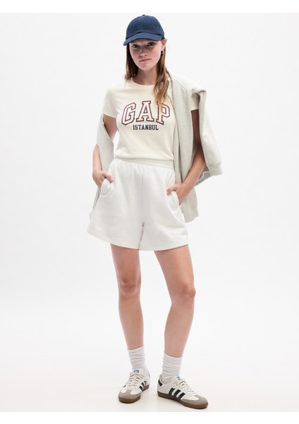 Kadın Beyaz Gap Logo T-Shirt