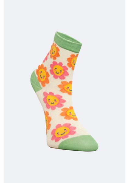 3'lü Kız Çocuk Meyve ve Çiçek Desenli çorap indirimleri