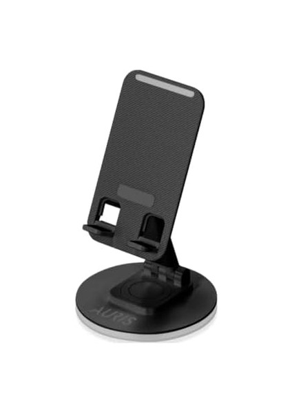ve Cep Telefonu Standı Masaüstü Telefon Tutucu, 360 Derece Döner Ayarlanabilir Masaüstü Çok Amaçlı Telefon Dock Tutucu Siyah (360AURIS)