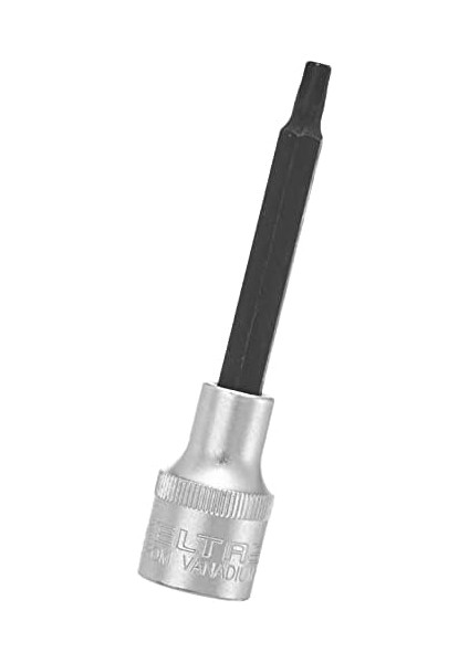 1113064230 T 30 1/2" Uzun Star (Tor X) Uçlu Lokma Anahtar (100 Mm), Krom, T30