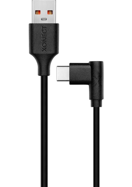 USB To Type-C Uyumlu iPhone ve Samsung Modelleri Için Hızlı Şarj ve Data Kablosu 100 cm L Tipi Gaming (Siyah)