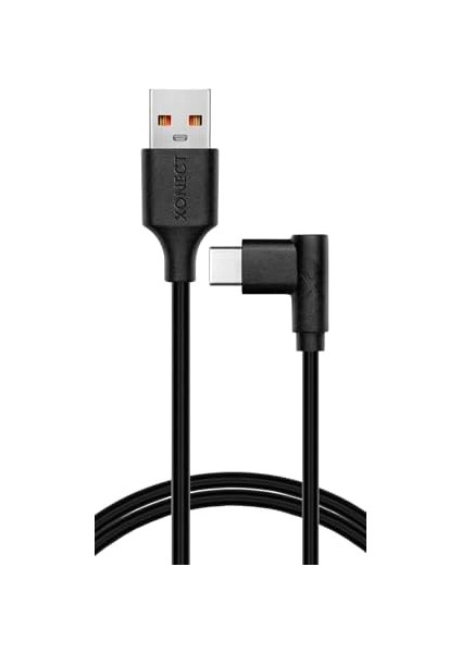 USB To Type-C Uyumlu iPhone ve Samsung Modelleri Için Hızlı Şarj ve Data Kablosu 100 cm L Tipi Gaming (Siyah)