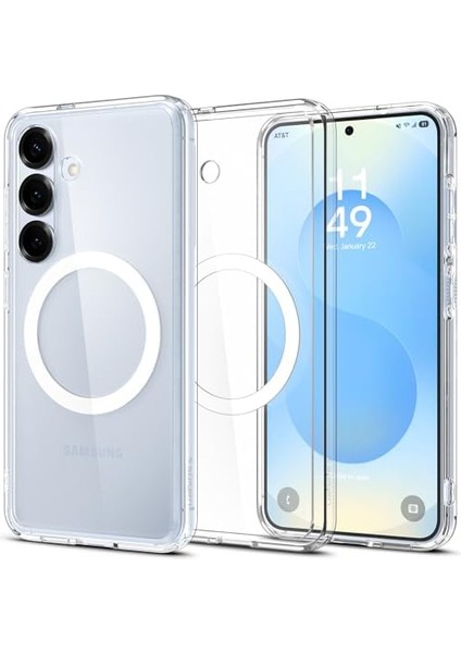 Galaxy S25 Kılıf Ultra Hybrid Magfit Özellikli Clear White - ACS09002 modelleri