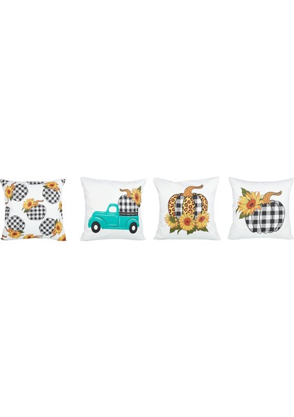 Home Dekor Modern Balkabağı Model 4'lü Kırlent Kılıf Set 42 BKSET42