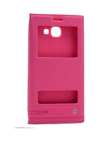 Samsung Galaxy A3 2016 Uyumlu Pencereli Kapaklı Kılıf (Pembe)