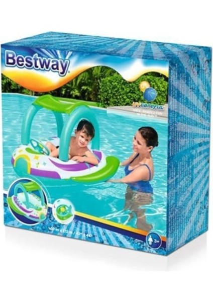 34149 Bestway 1,07M x 1,12M Space Splash Gölgelikli Bebek Teknesi Botu fırsatları