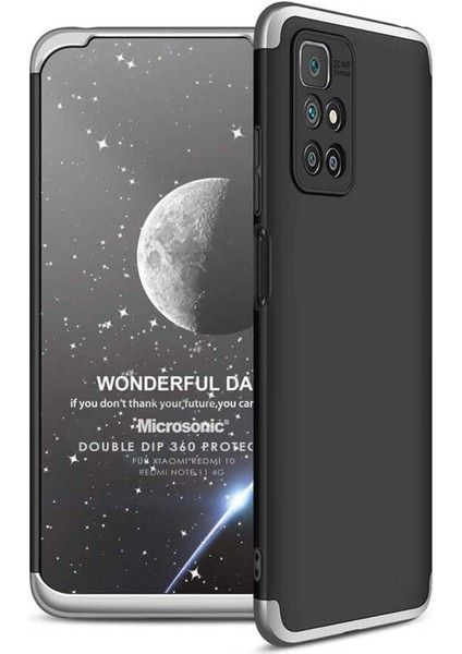 Xiaomi Redmi 10 Için Kılıf Double Dip 360 Protective Siyah Gri [redmi 10 ile Uyumlu Kılıf - Siyah - Gri]