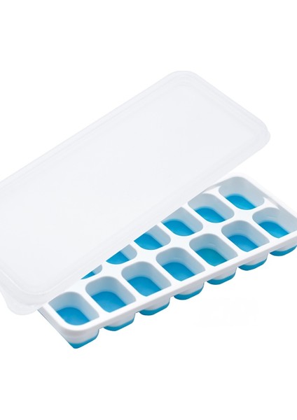 Kapaklı 14 Kare Silikon Yumuşak Alt Kalıp Buz Üreticisi (Yurt Dışından)