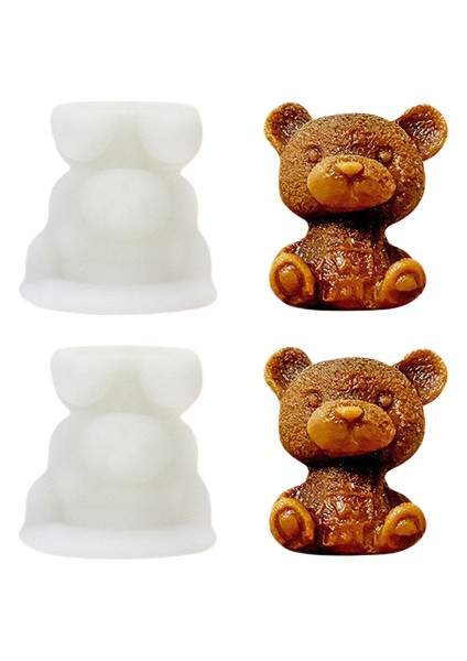 Sevimli Üç Boyutlu Silikon Ayı Buz Küpü Kalıp (Yurt Dışından)