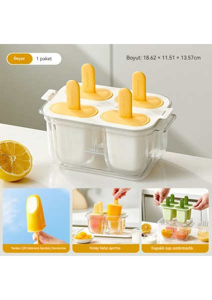 Ev Çift Gıda Sınıfı Dıy Dondurma Buz Kutusu Kalıp (Yurt Dışından) indirimleri