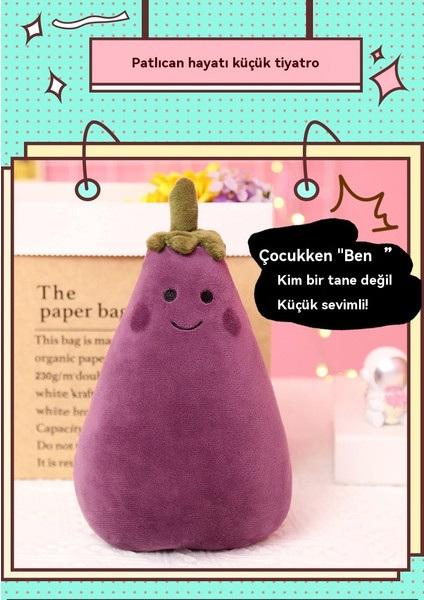 Mor Patlıcan Bebek Sevimli Patlıcan Toplam Yastık Küçük Peluş Oyuncak (Yurt Dışından)