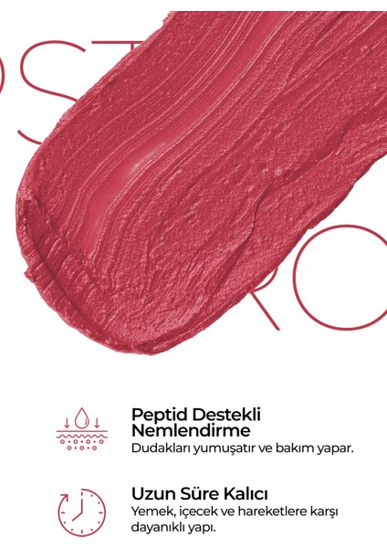 Yoğun Renk ve Nemlendirme Sağlayan Peptide Içerikli Ruj Profesyonel Makyaj Için Lipstick Pro - 250 Rosy Peach